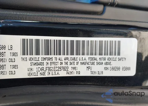 2014 Jeep Grand Cherokee Limited z USA, uszkodzony, nr VIN 1C4RJFBG1EC297822